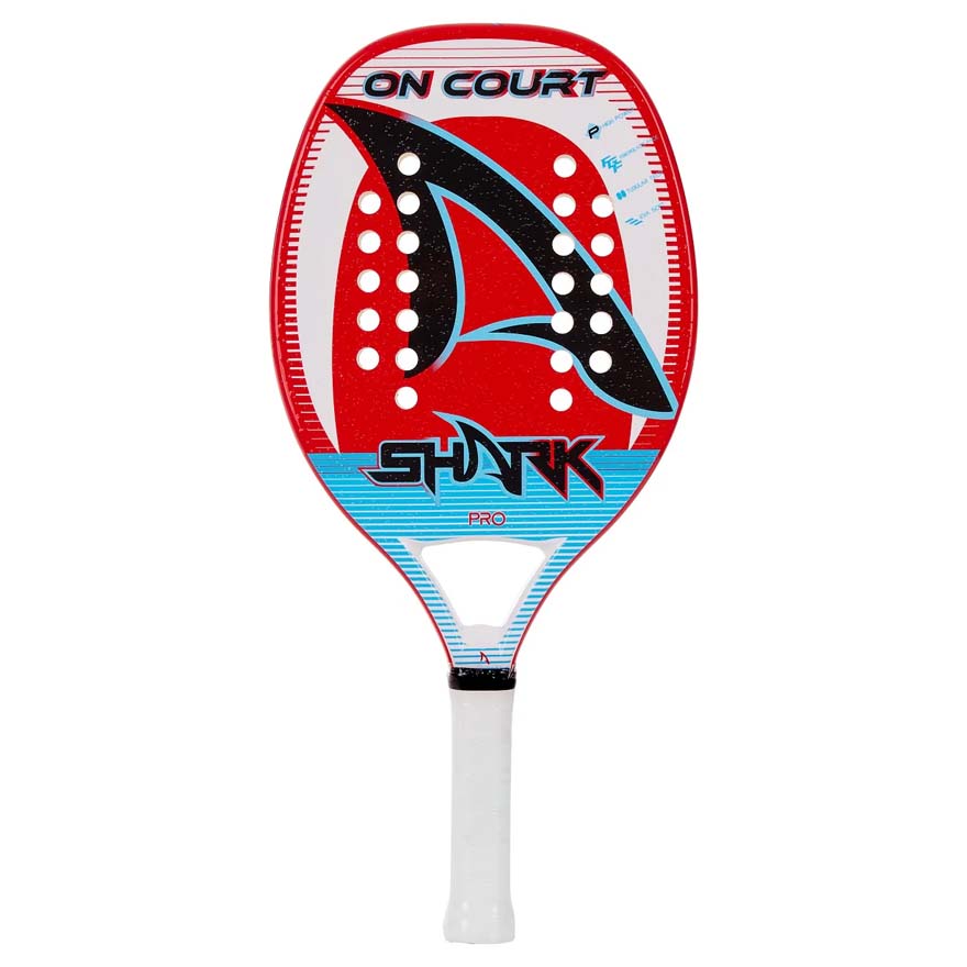 Raquete de Beach Tennis Shark On Court - Vermelho+Branco 